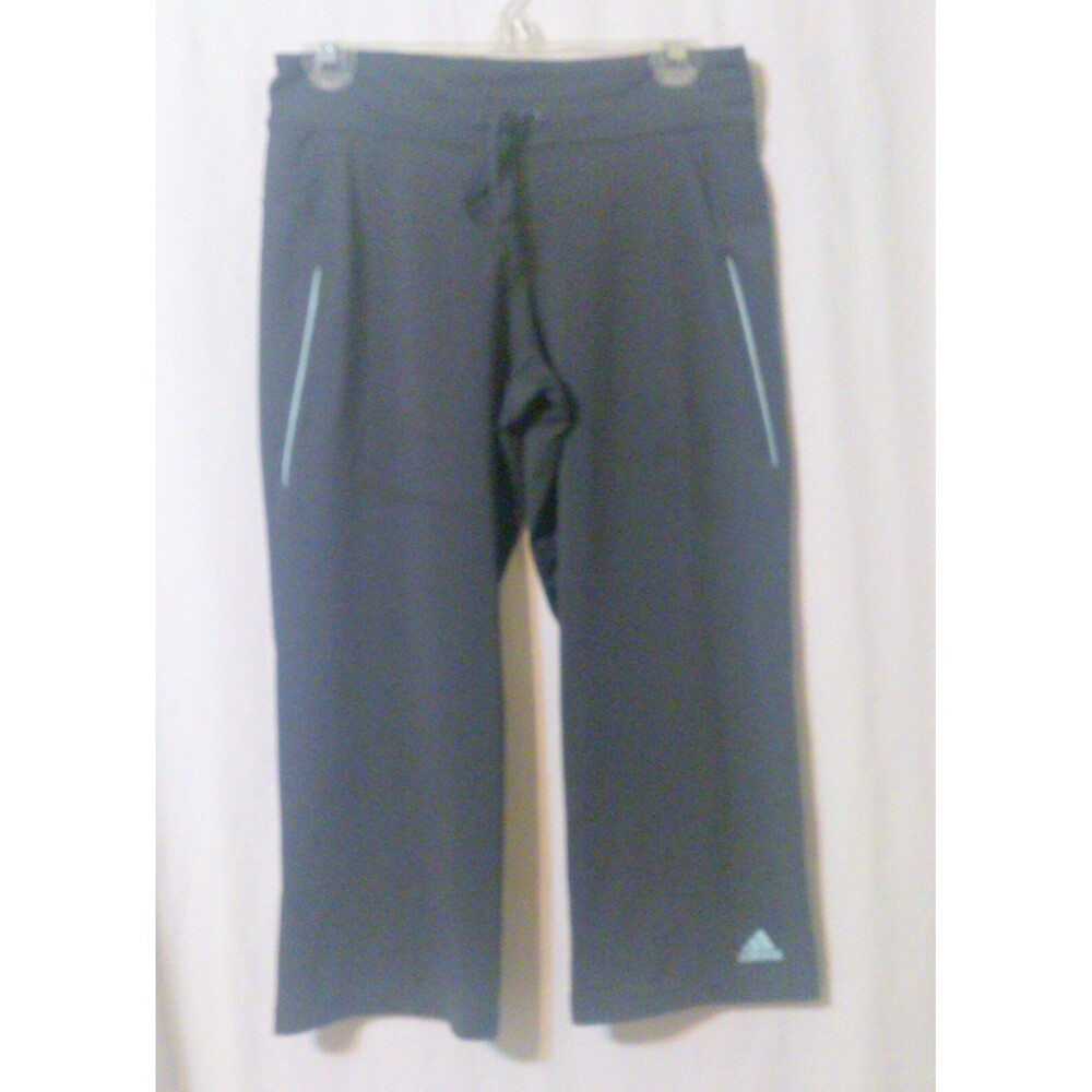 Women's Adidas Athletic Charcoal Gray Crop Workout Pants Size Medium